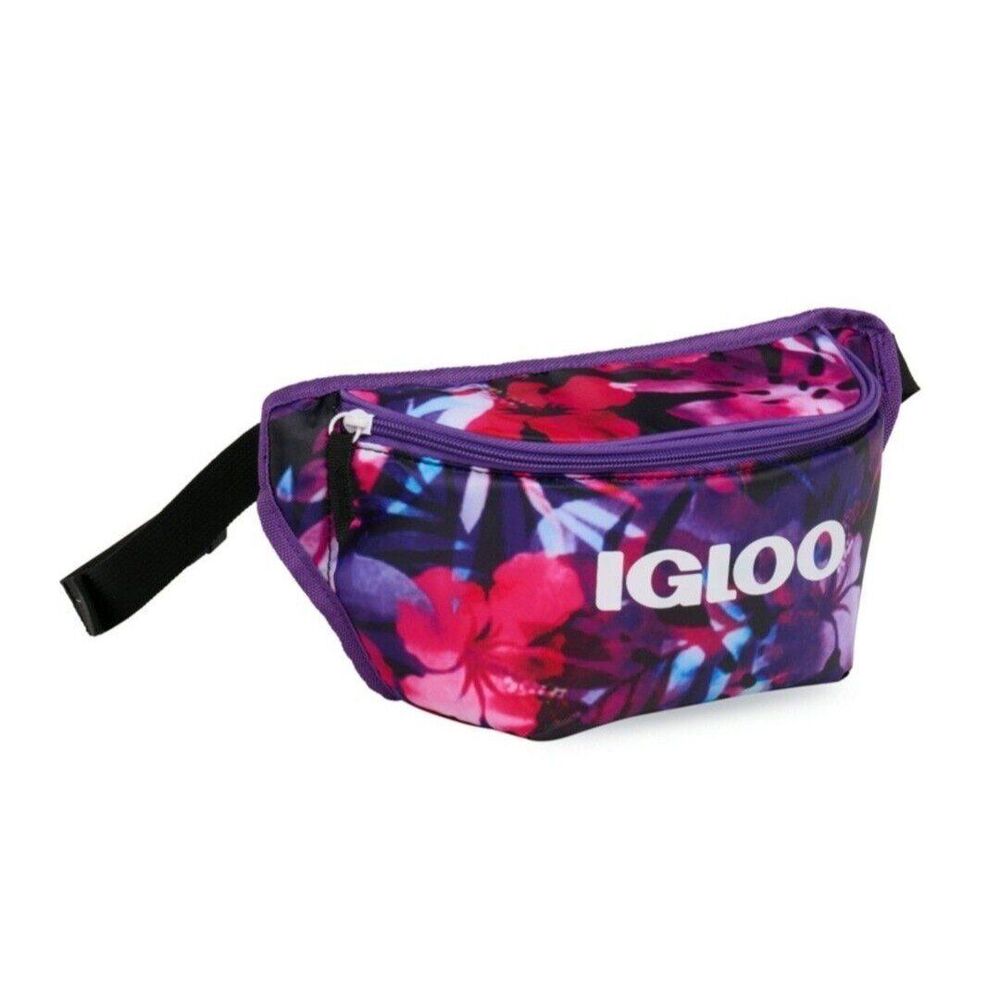 IGLOO Fanny Pack Soft Sided Insulated Cooler Bag, Keeps Beverages Cold, Purple - Picture 3 of 6